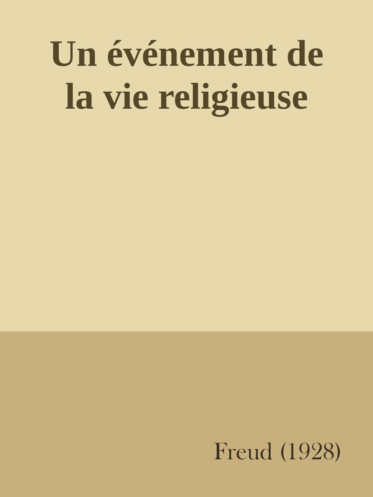 Un événement de la vie religieuse