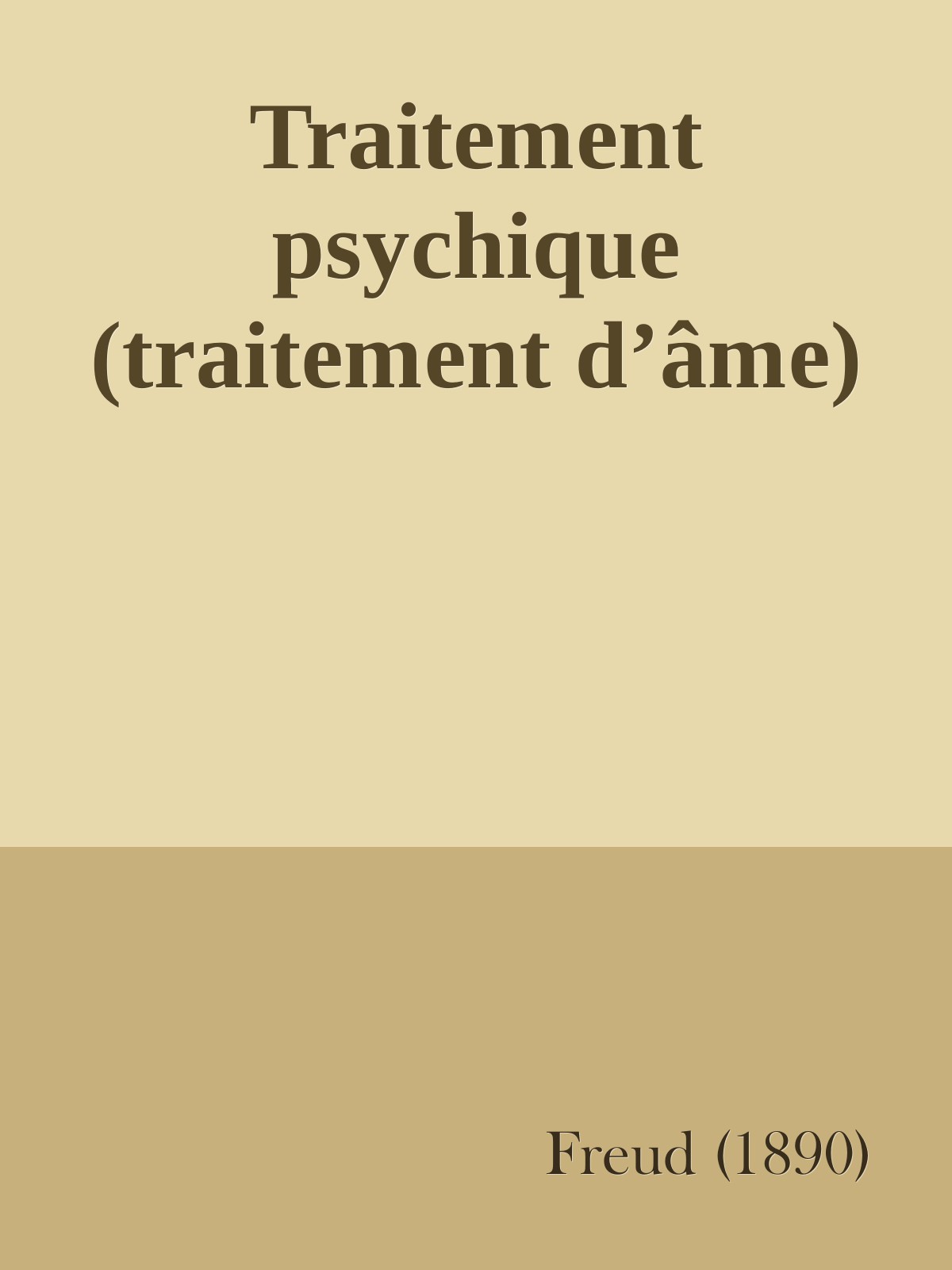 Traitement psychique (traitement d’âme)