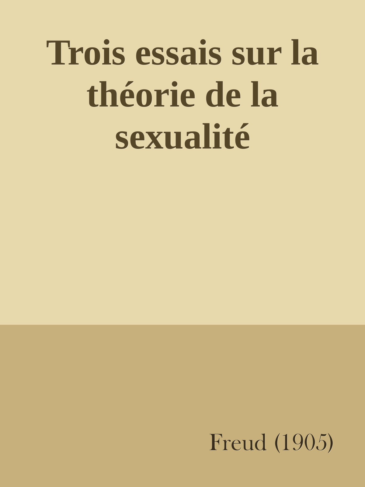 Trois essais sur la théorie de la sexualité