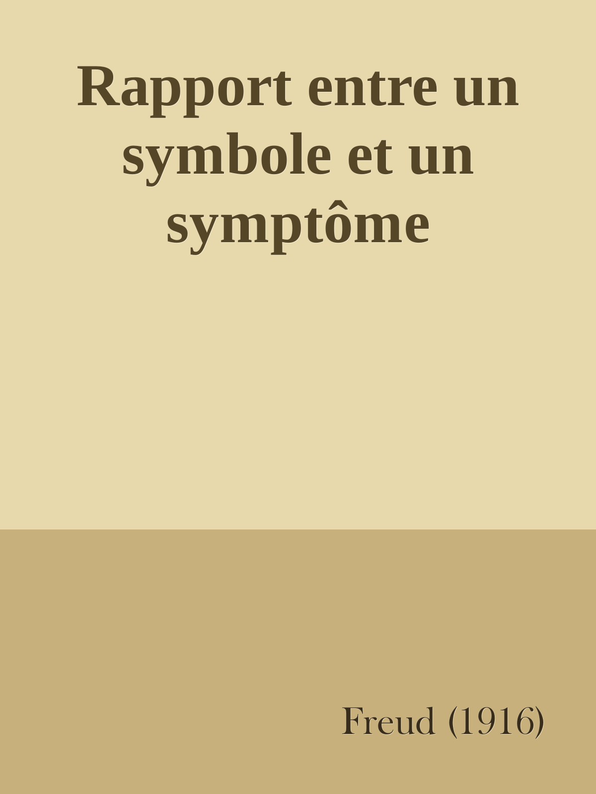 Rapport entre un symbole et un symptôme