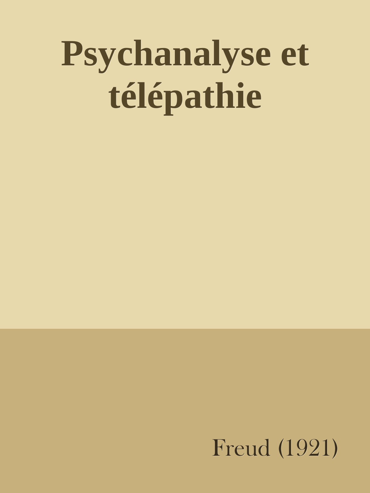 Psychanalyse et télépathie