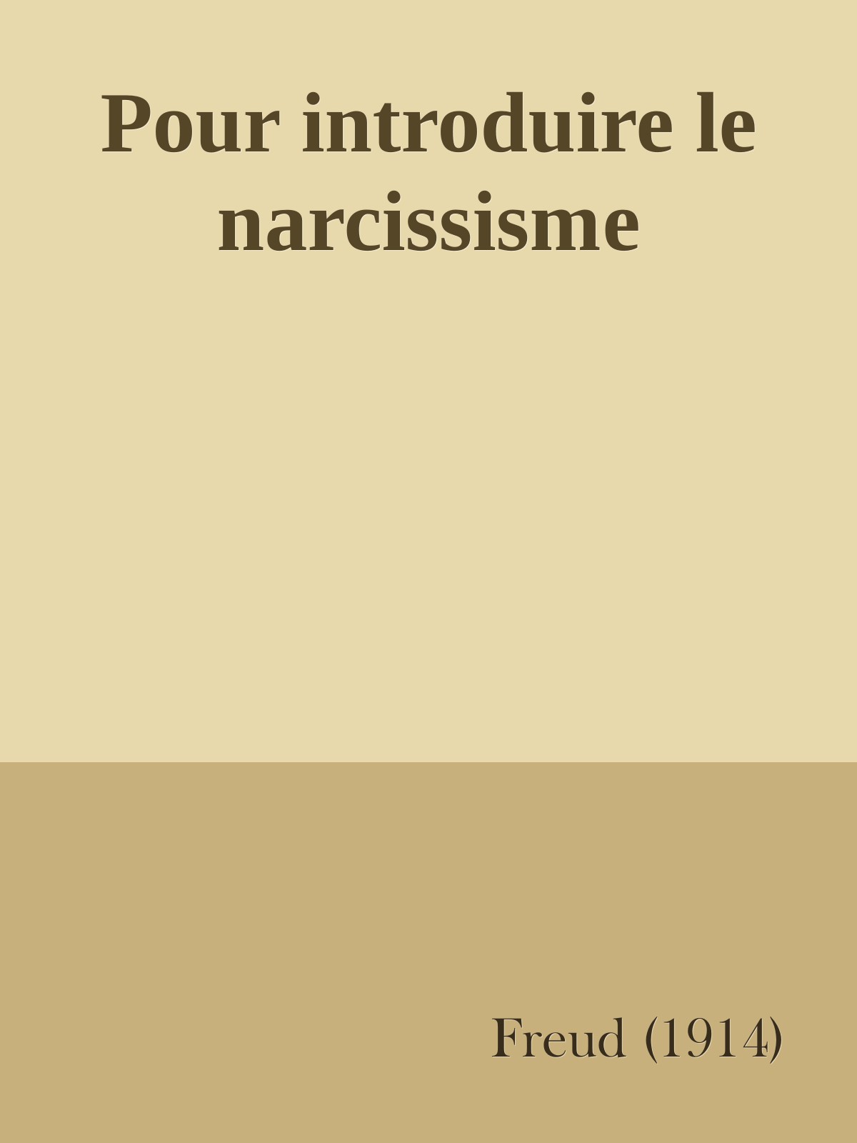 Pour introduire le narcissisme
