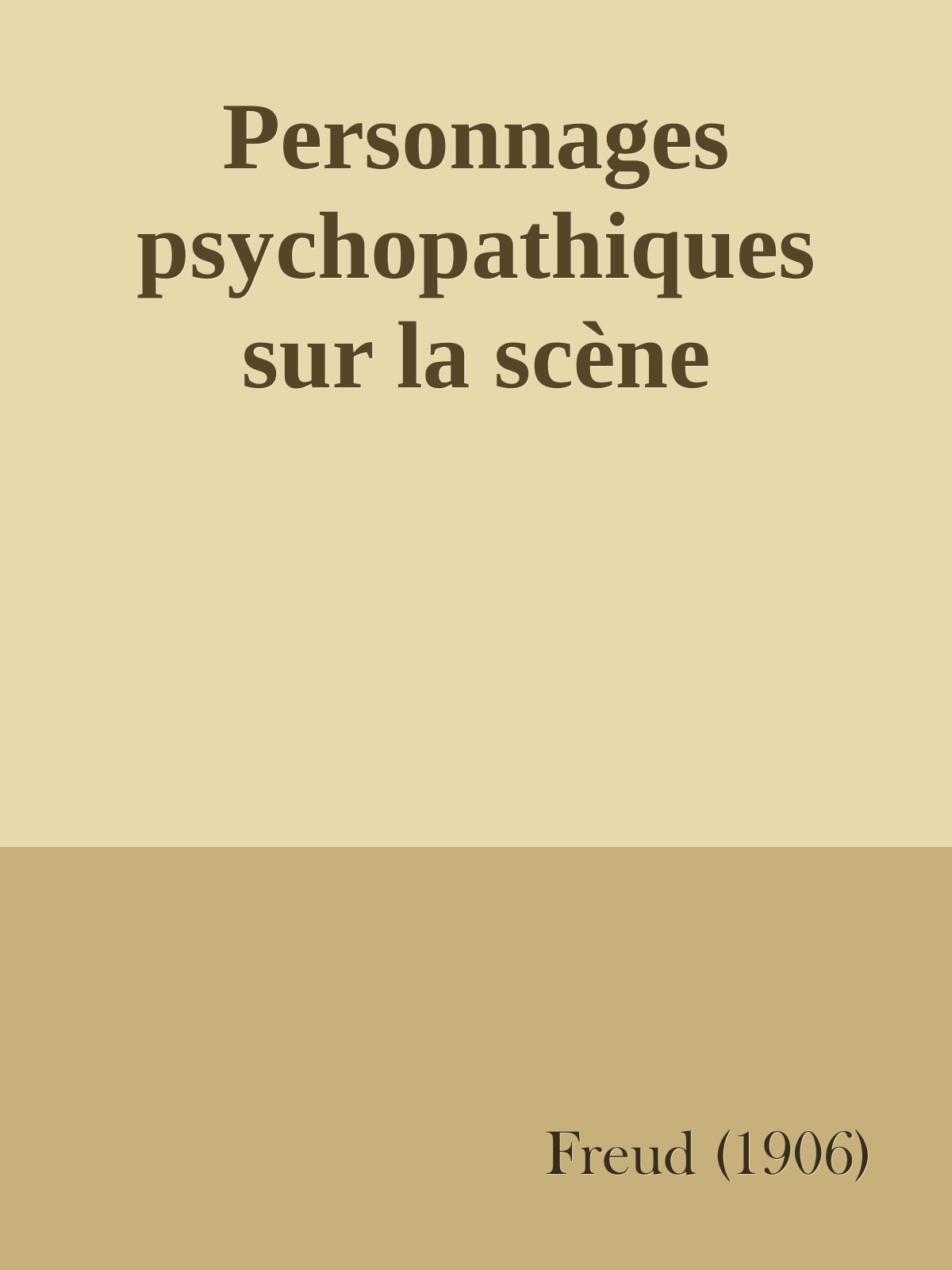 Personnages psychopathiques sur la scène