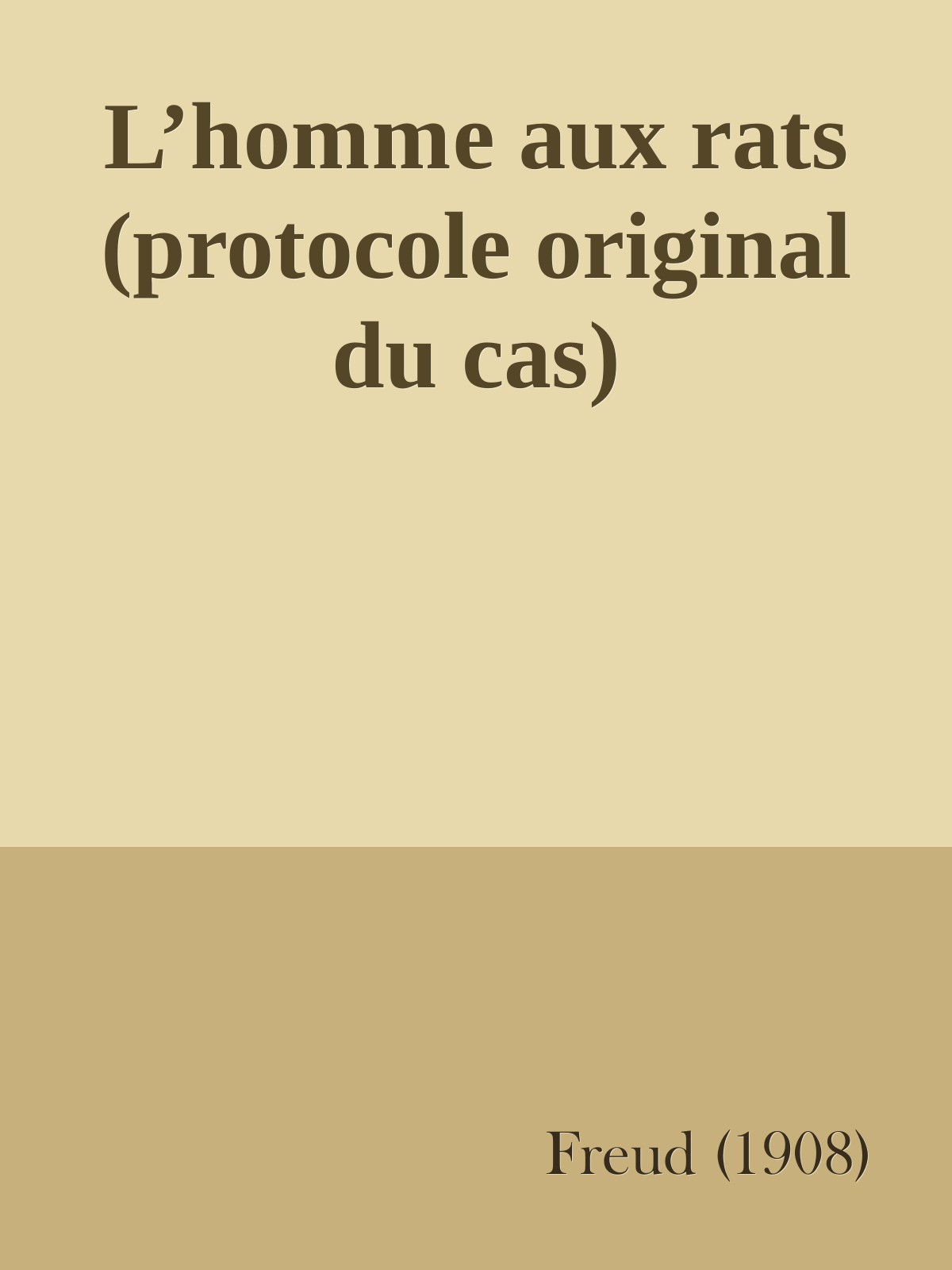 L’homme aux rats (protocole original du cas)