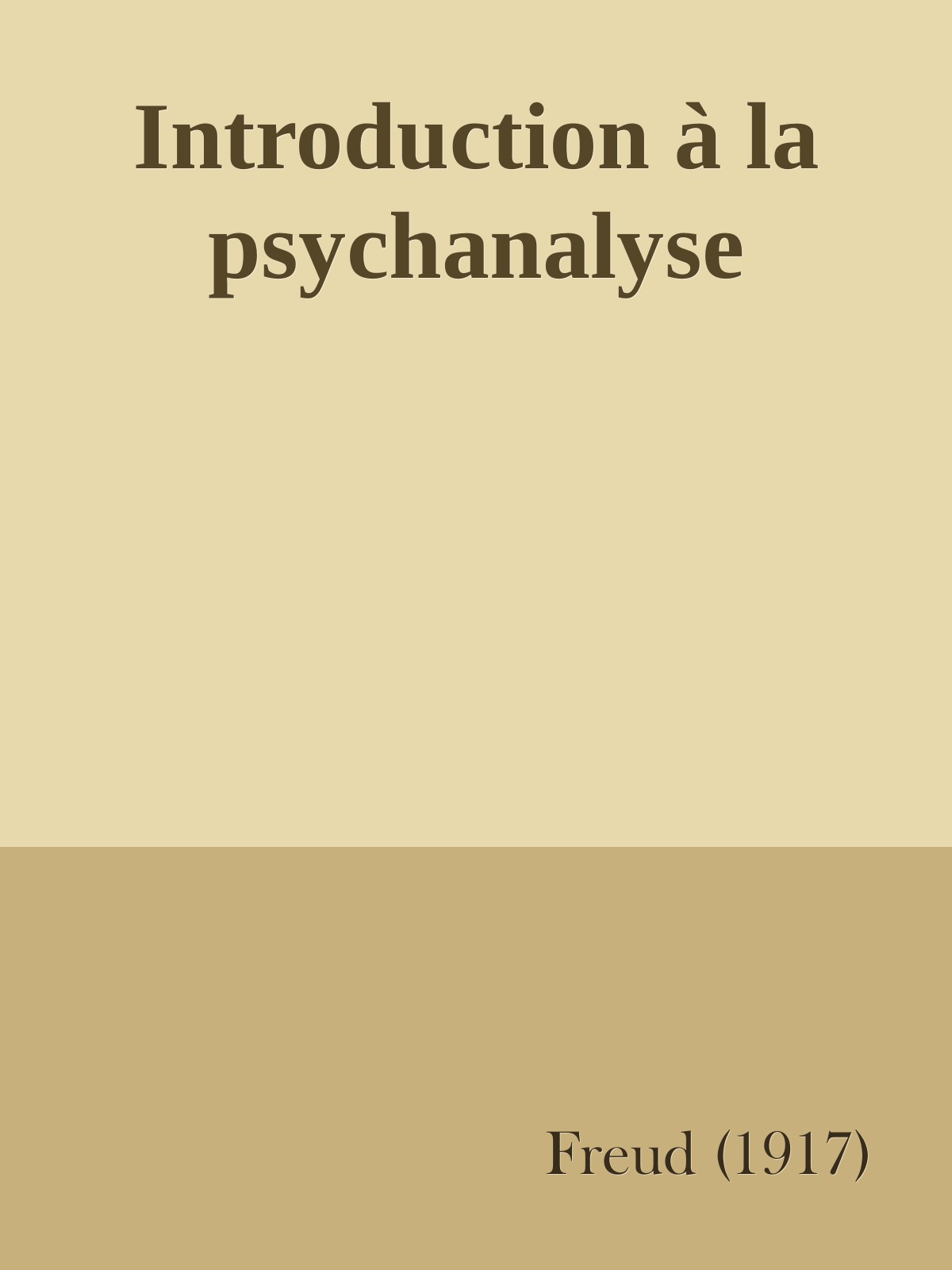 Introduction à la psychanalyse