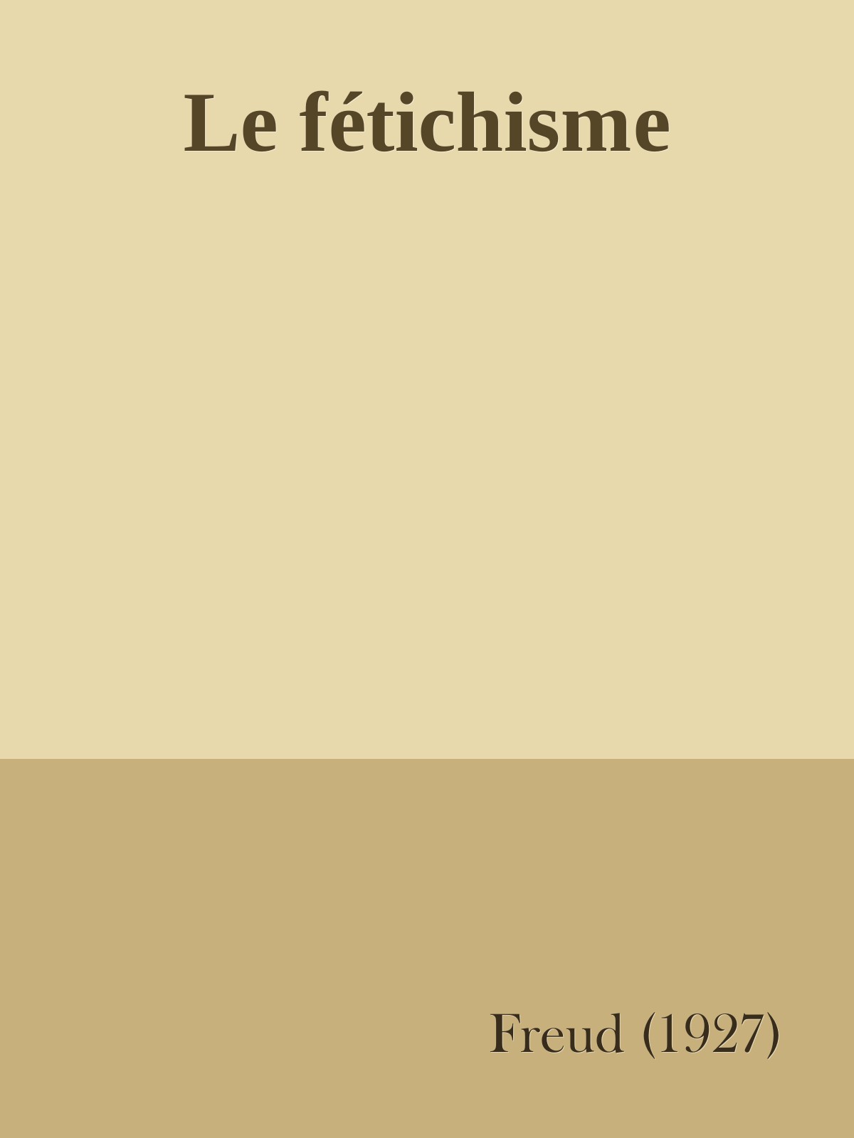 Le fétichisme