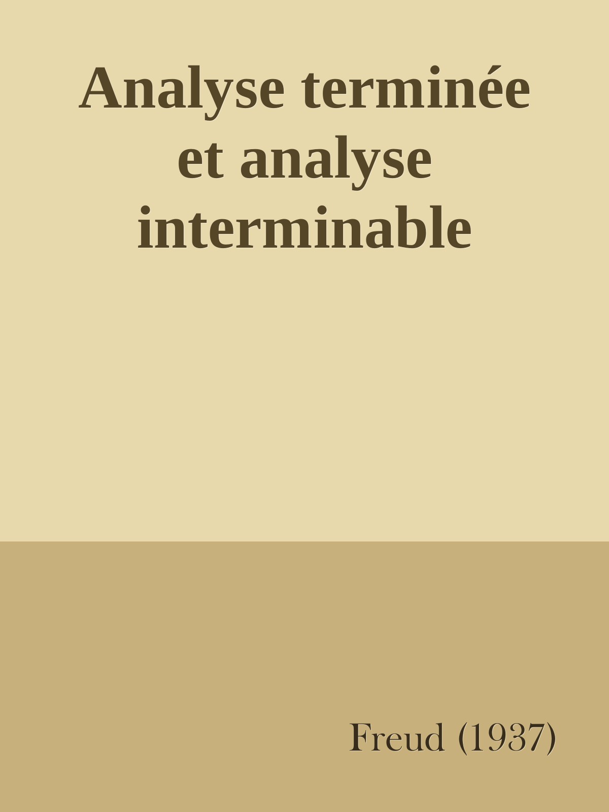 Analyse terminée et analyse interminable