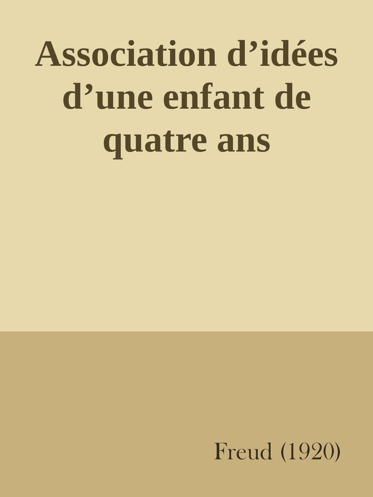 Association d’idées d’une enfant de quatre ans