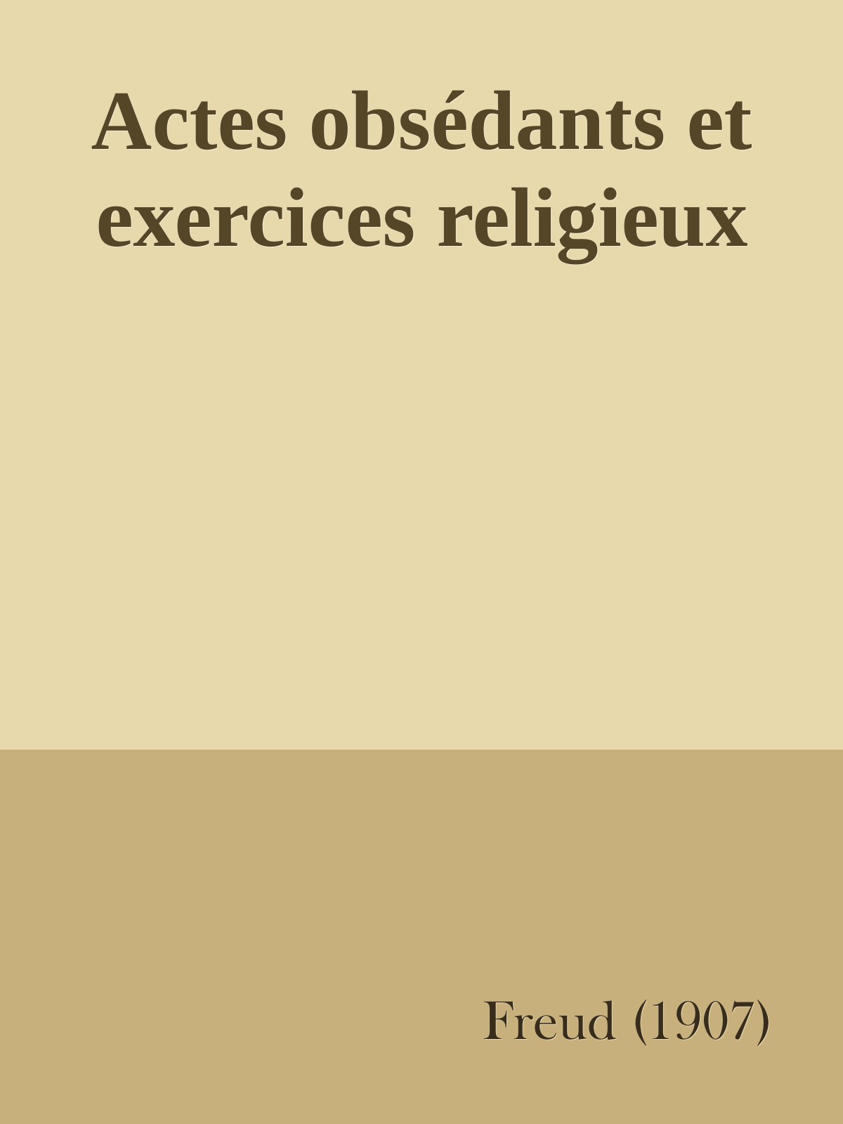Actes obsédants et exercices religieux