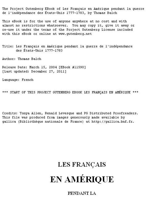 Les Français en Amérique pendant la guerre de l'indépendance des États-Unis