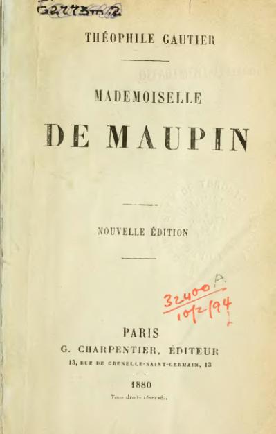 Mademoiselle de Maupin