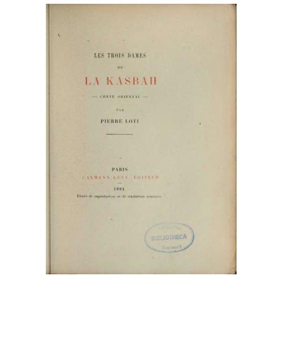Les Trois Dames de la KasbahConte oriental