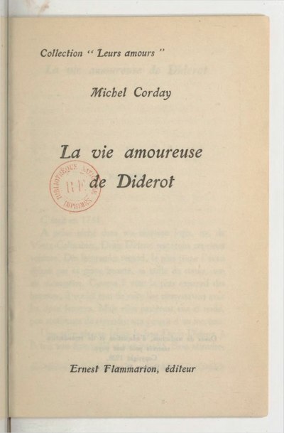 La Vie amoureuse de Diderot