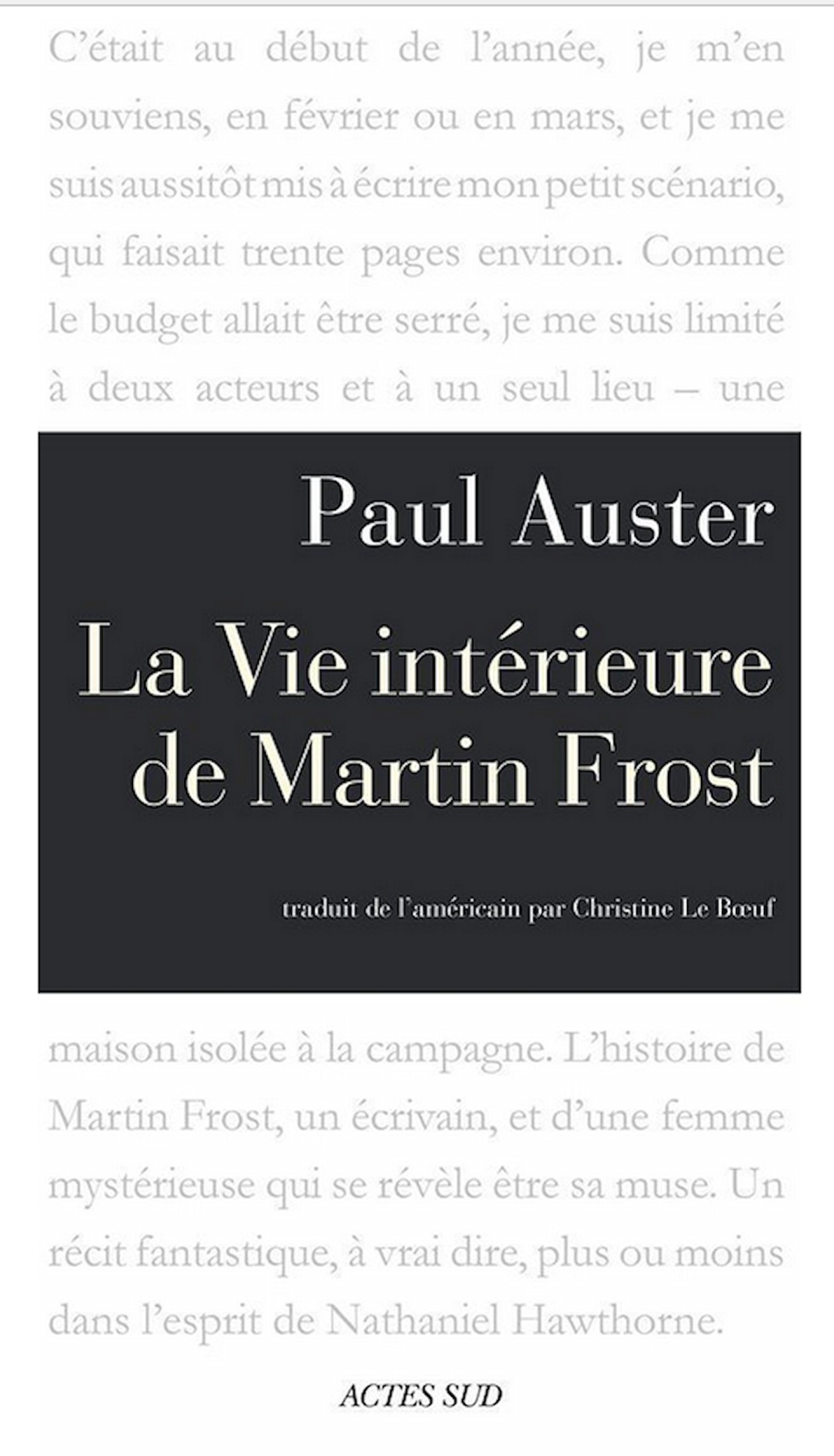 La Vie intérieure de Martin Frost