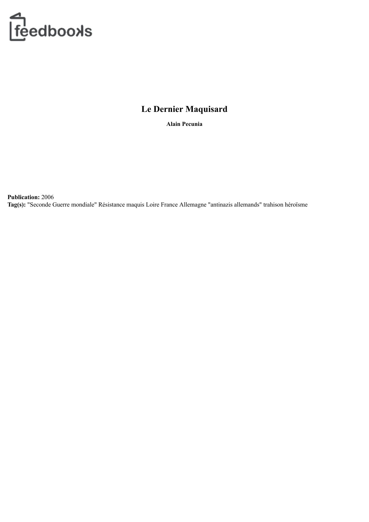 Le Dernier Maquisard