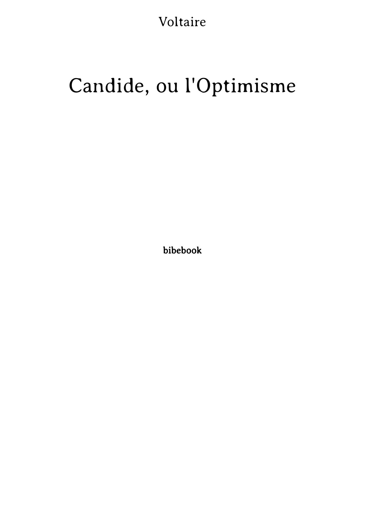 Candide, ou l'Optimisme