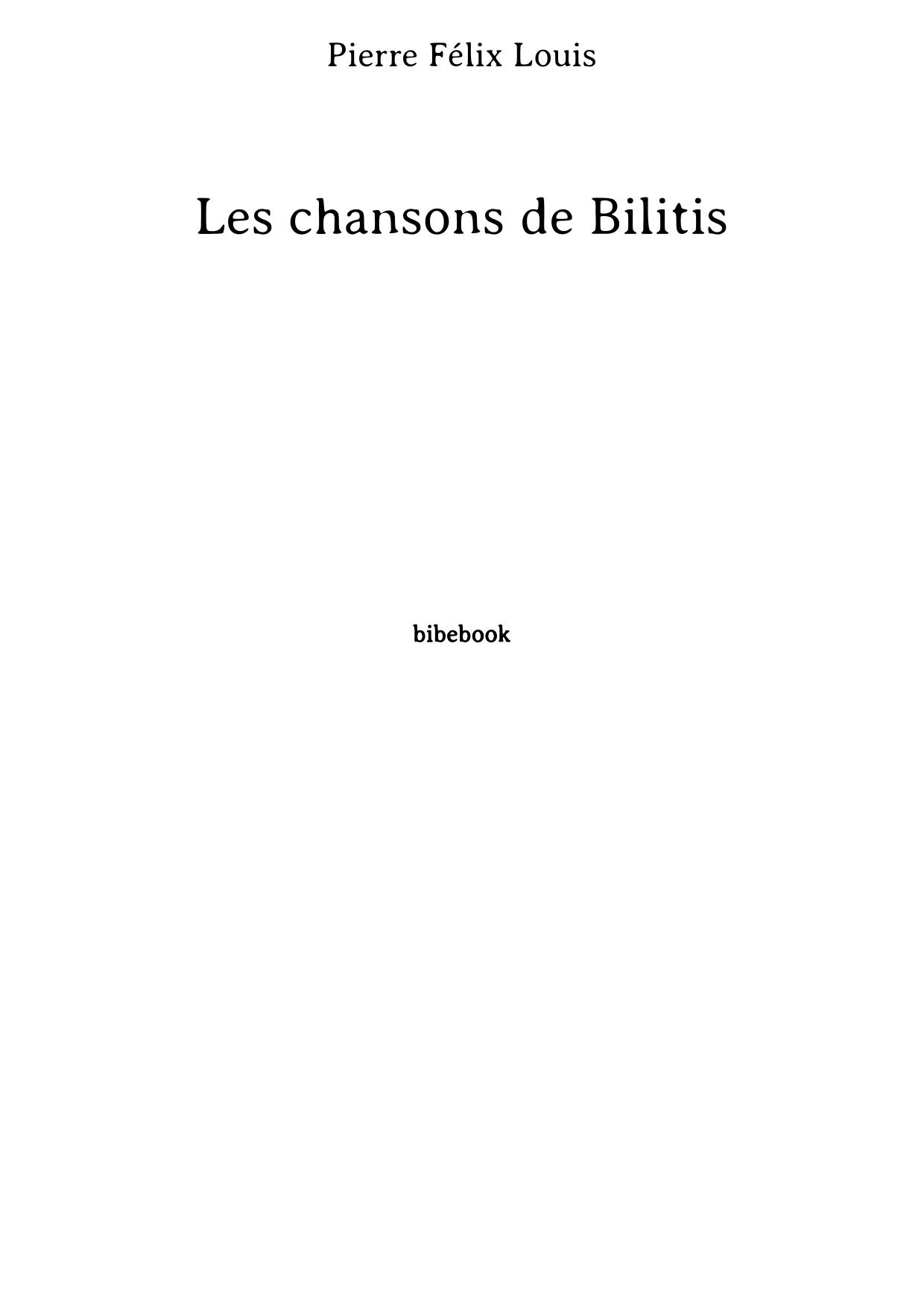 Les chansons de Bilitis