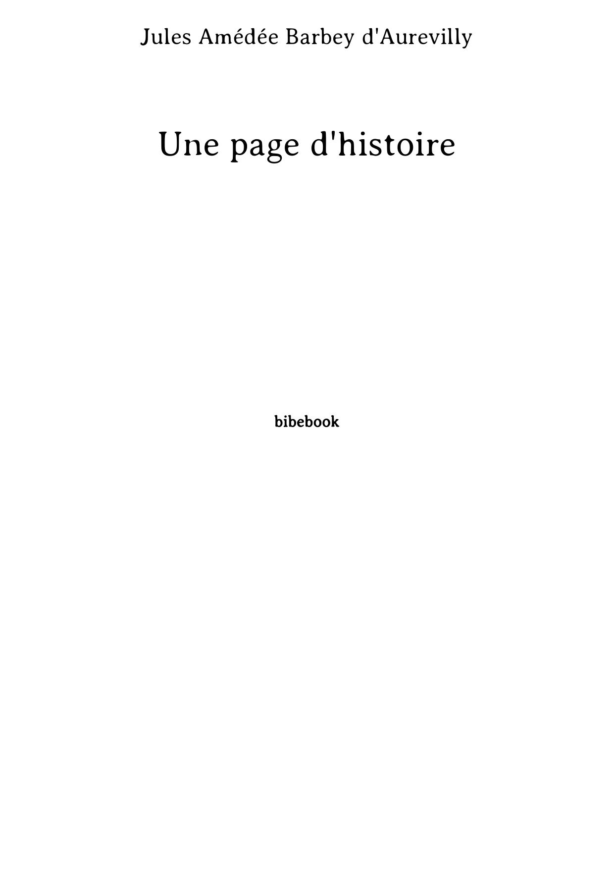 Une page d'histoire