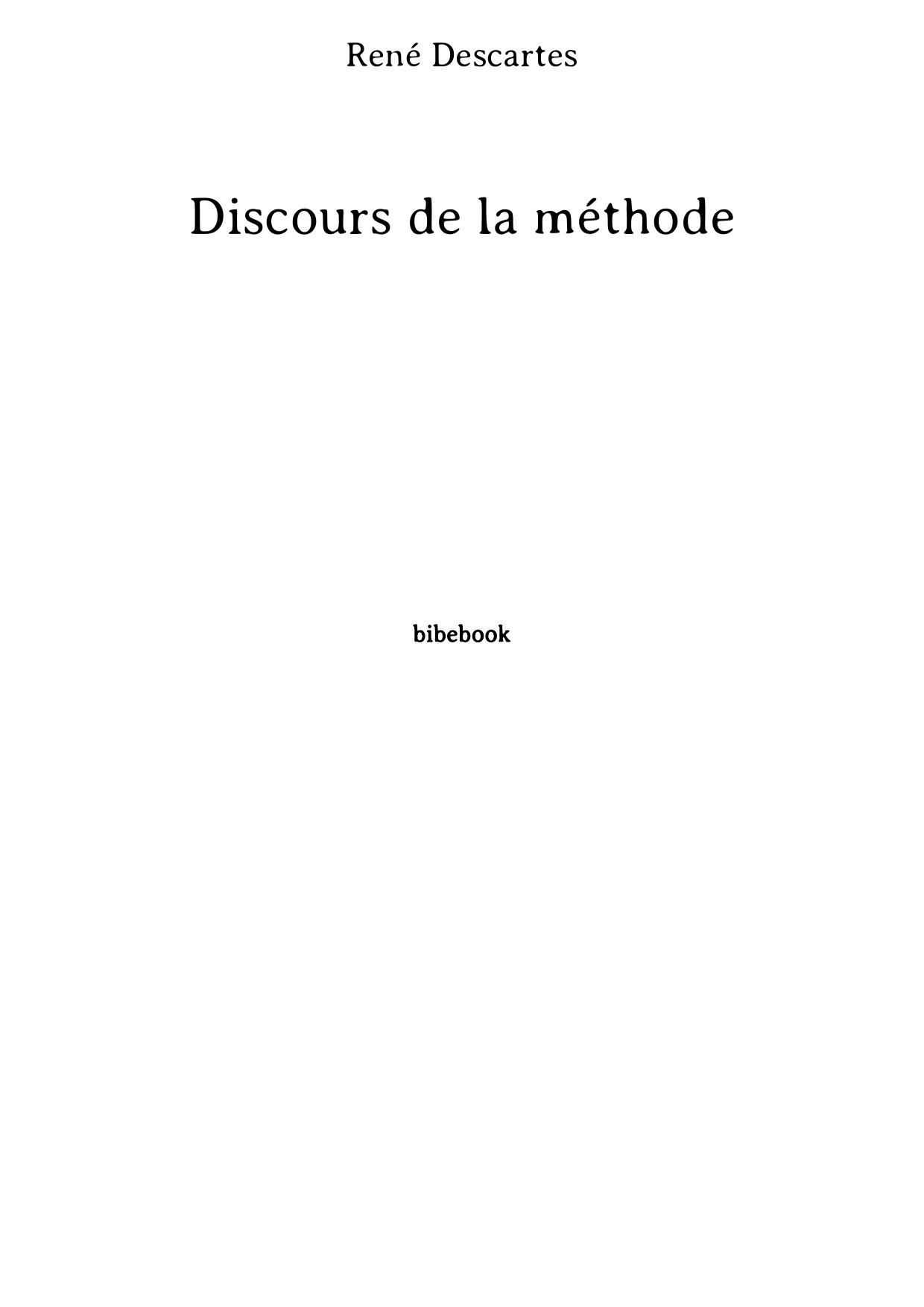 Discours de la méthode