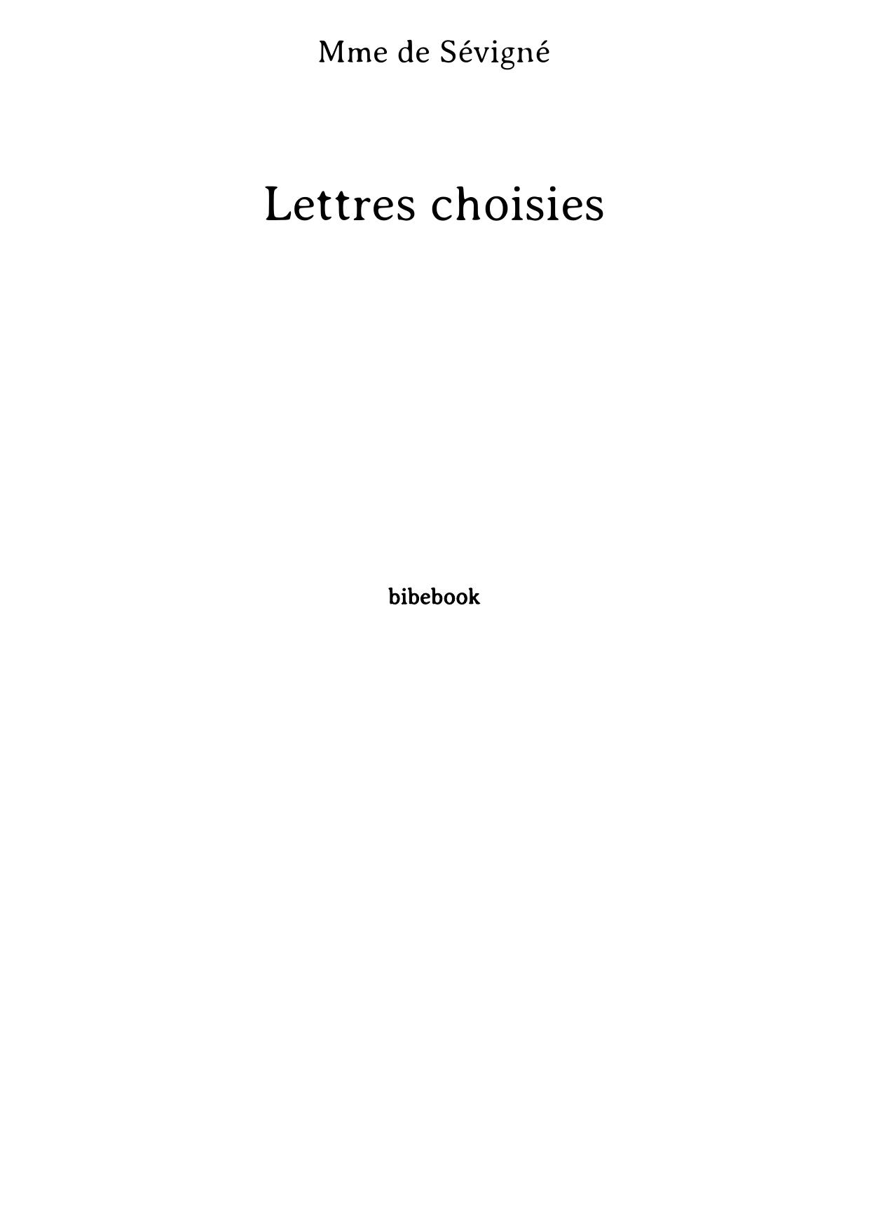 Lettres choisies