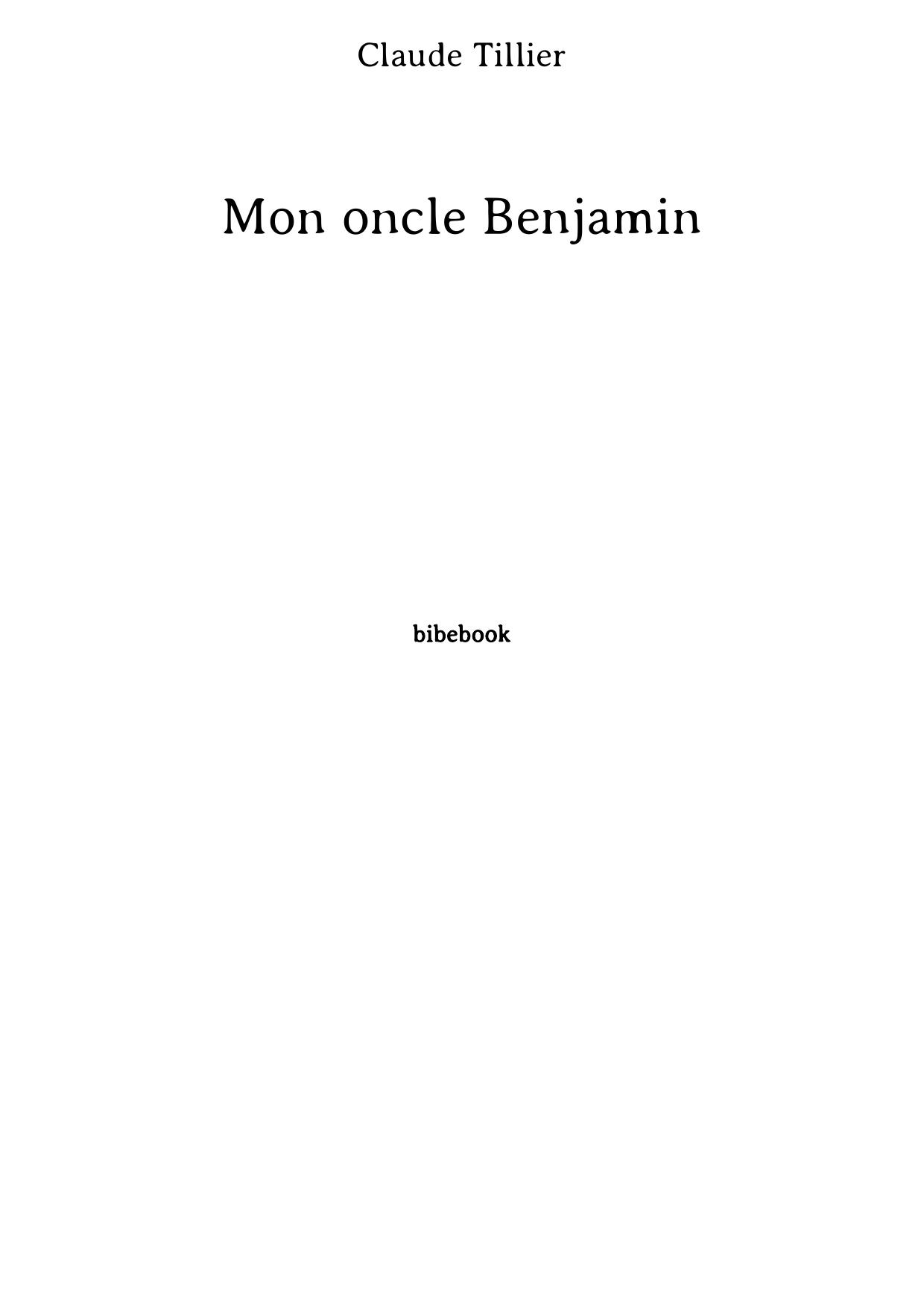Mon oncle Benjamin