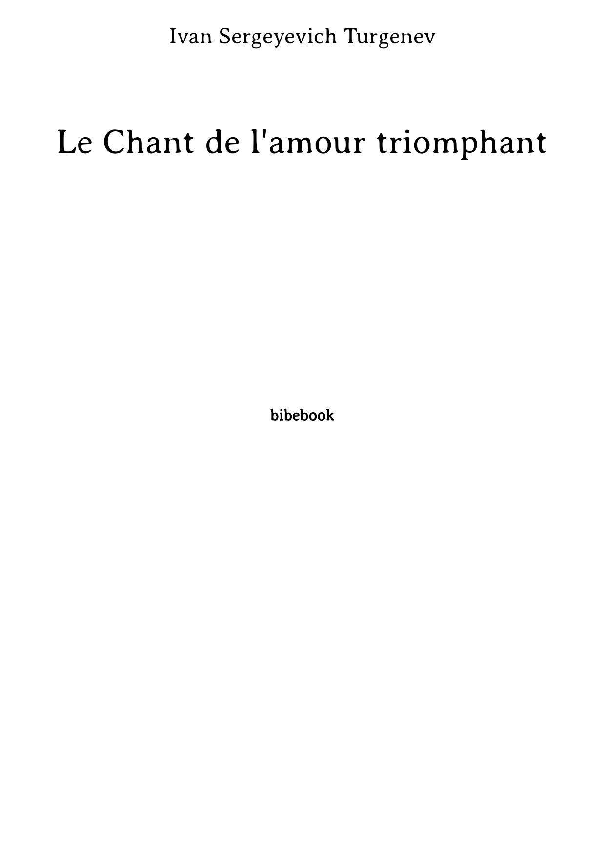 Le Chant de l'amour triomphant
