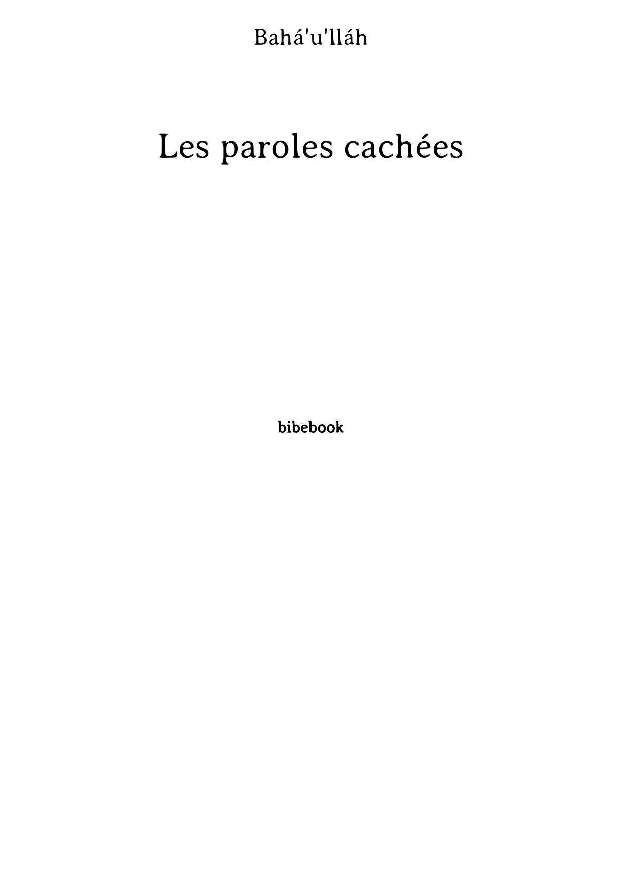 Les paroles cachées
