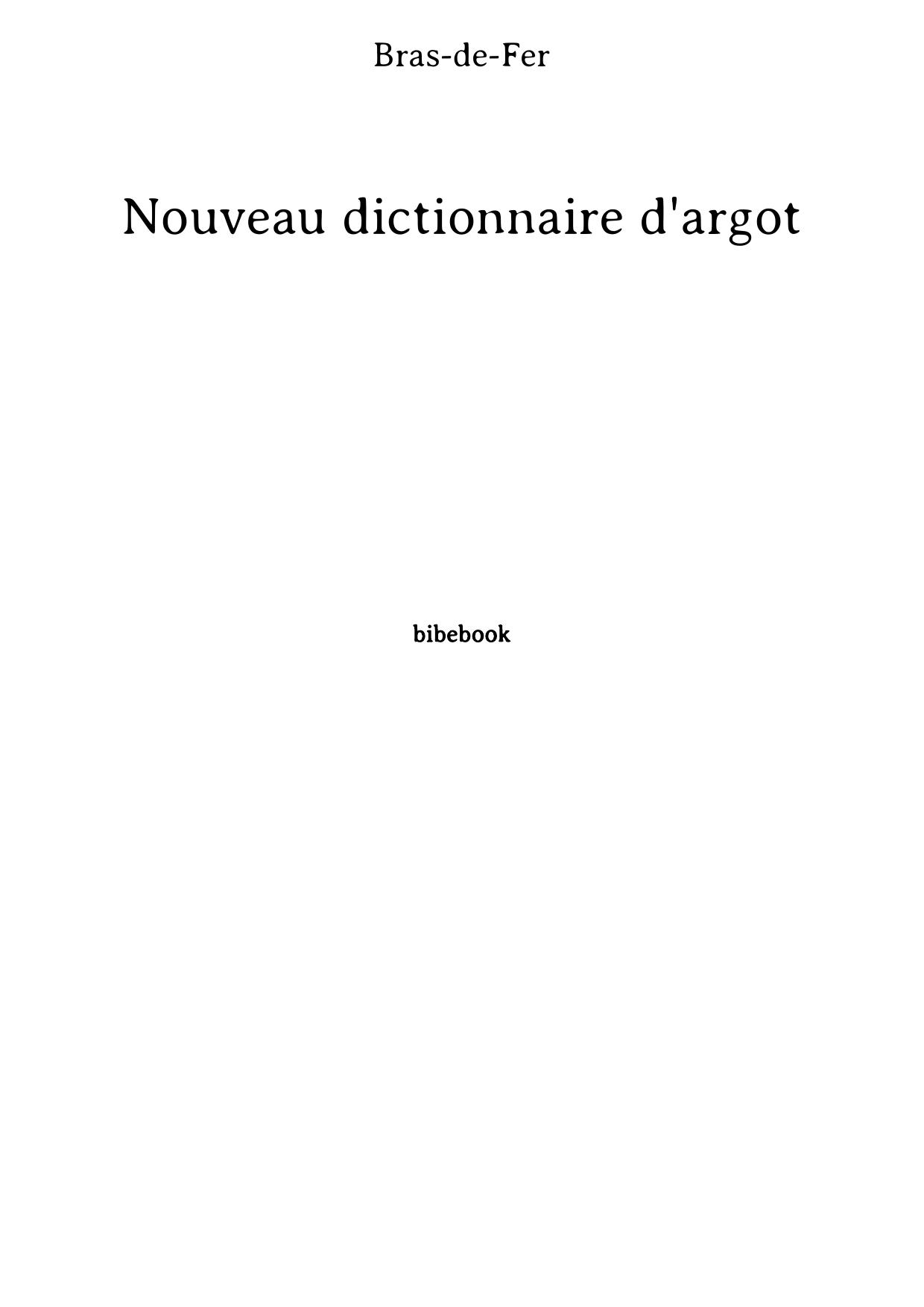 Nouveau dictionnaire d'argot