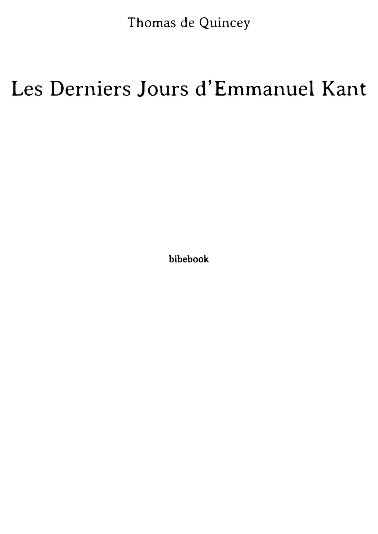 Les Derniers Jours d’Emmanuel Kant