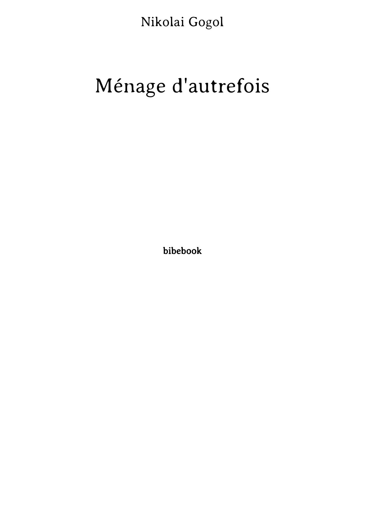 Ménage d'autrefois