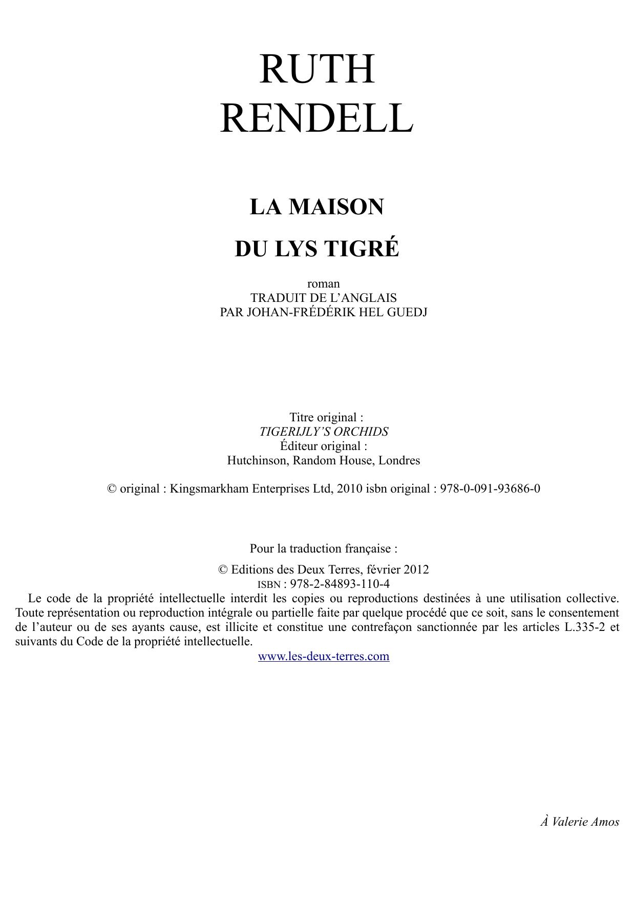 La maison du lys tigré