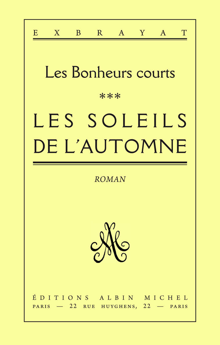 Les soleils de l'automne
