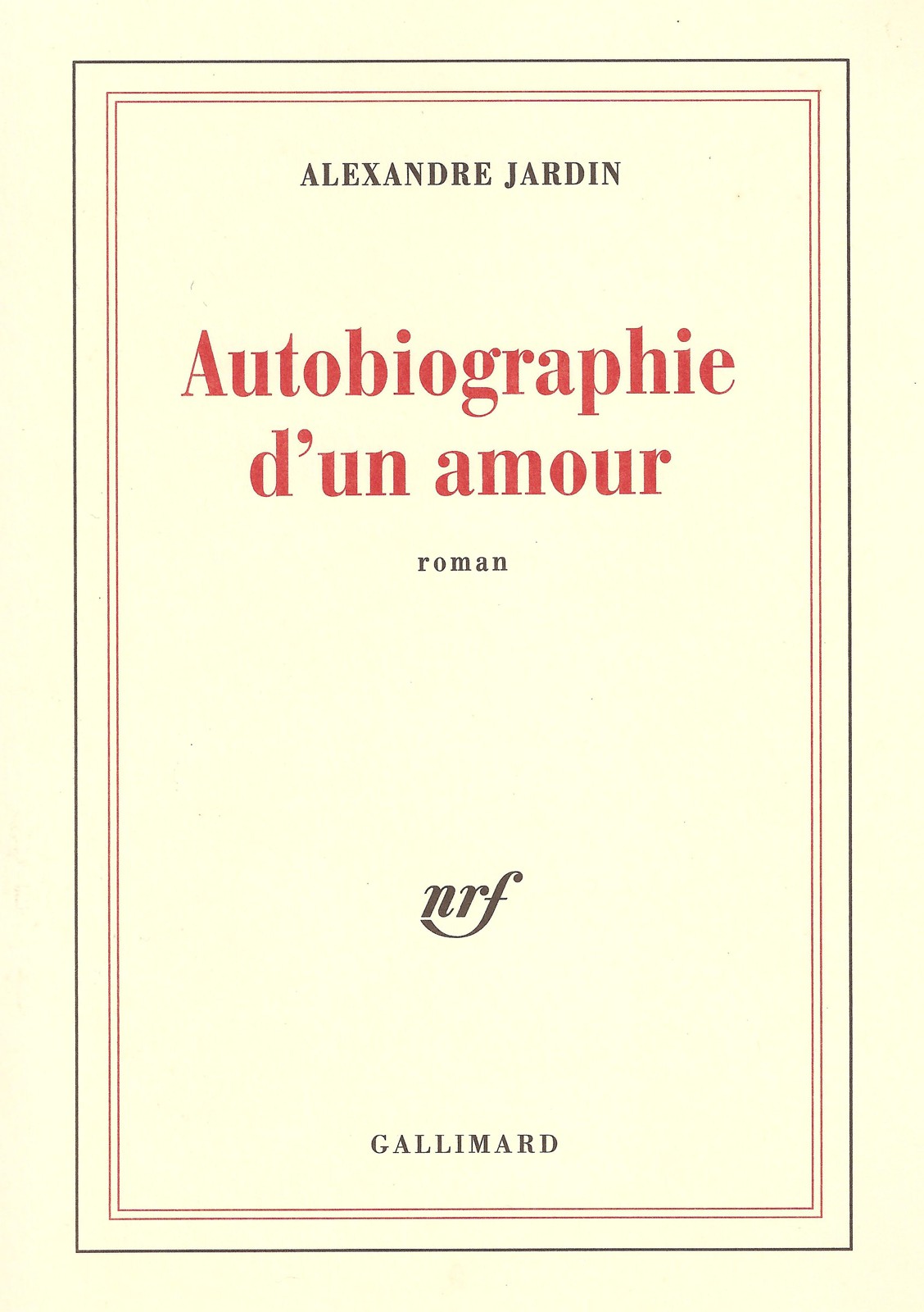 Autobiographie Dun Amour