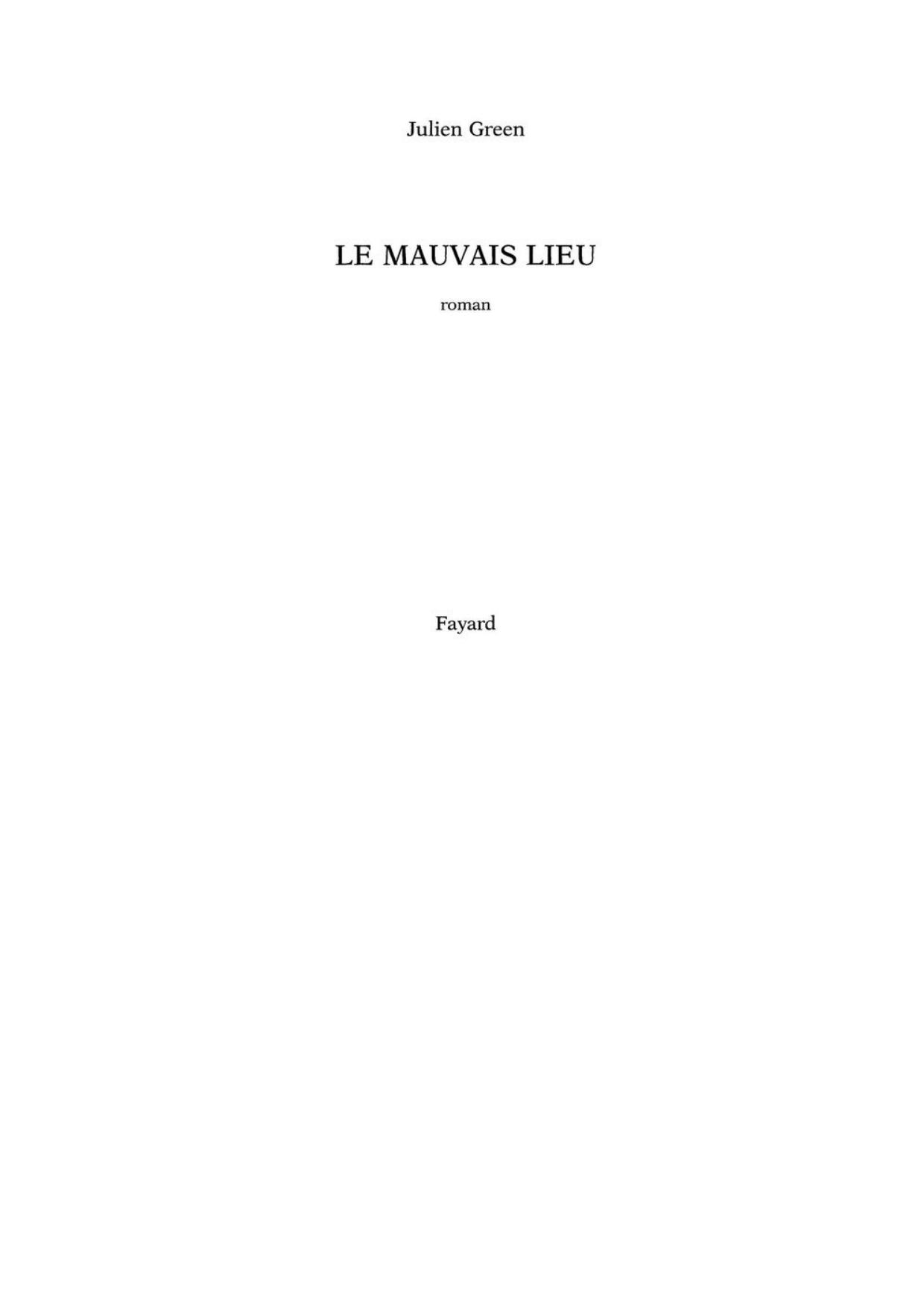 Le Mauvais Lieu