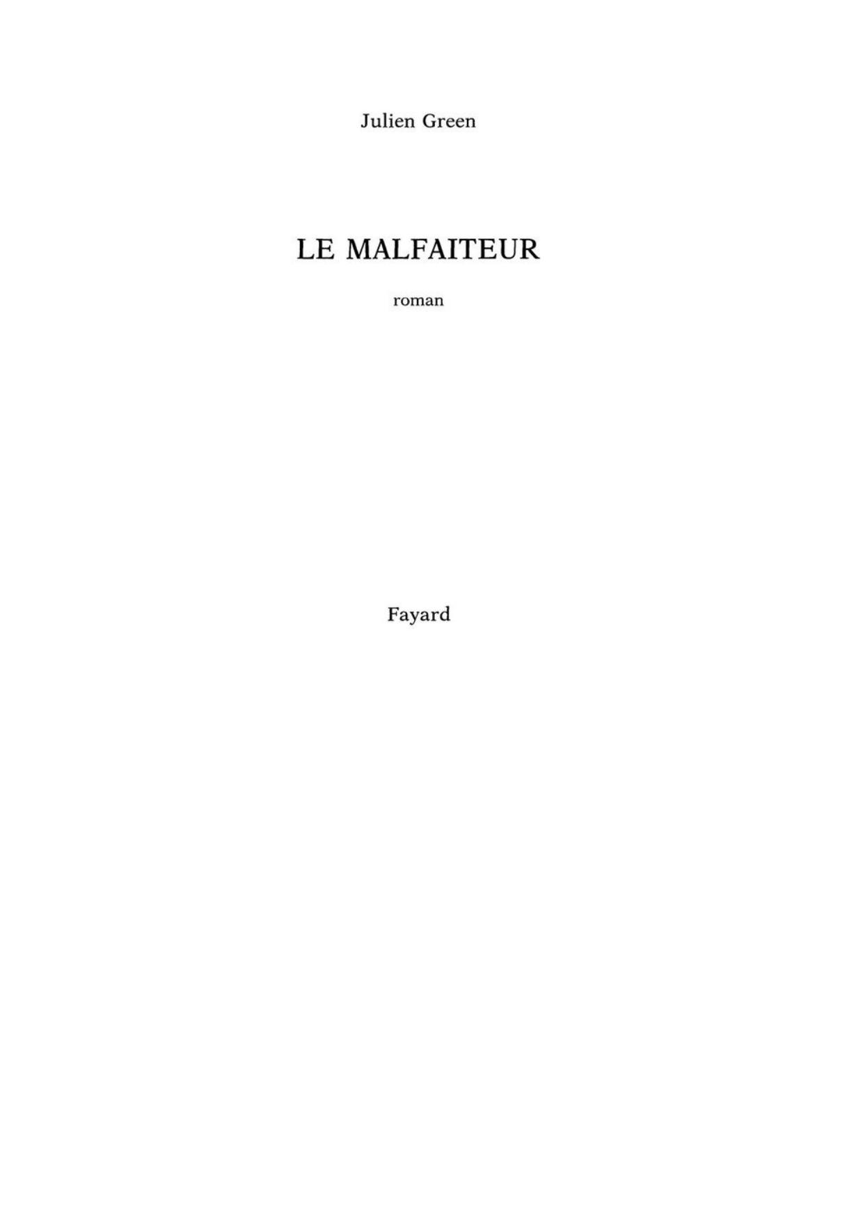 Le Malfaiteur