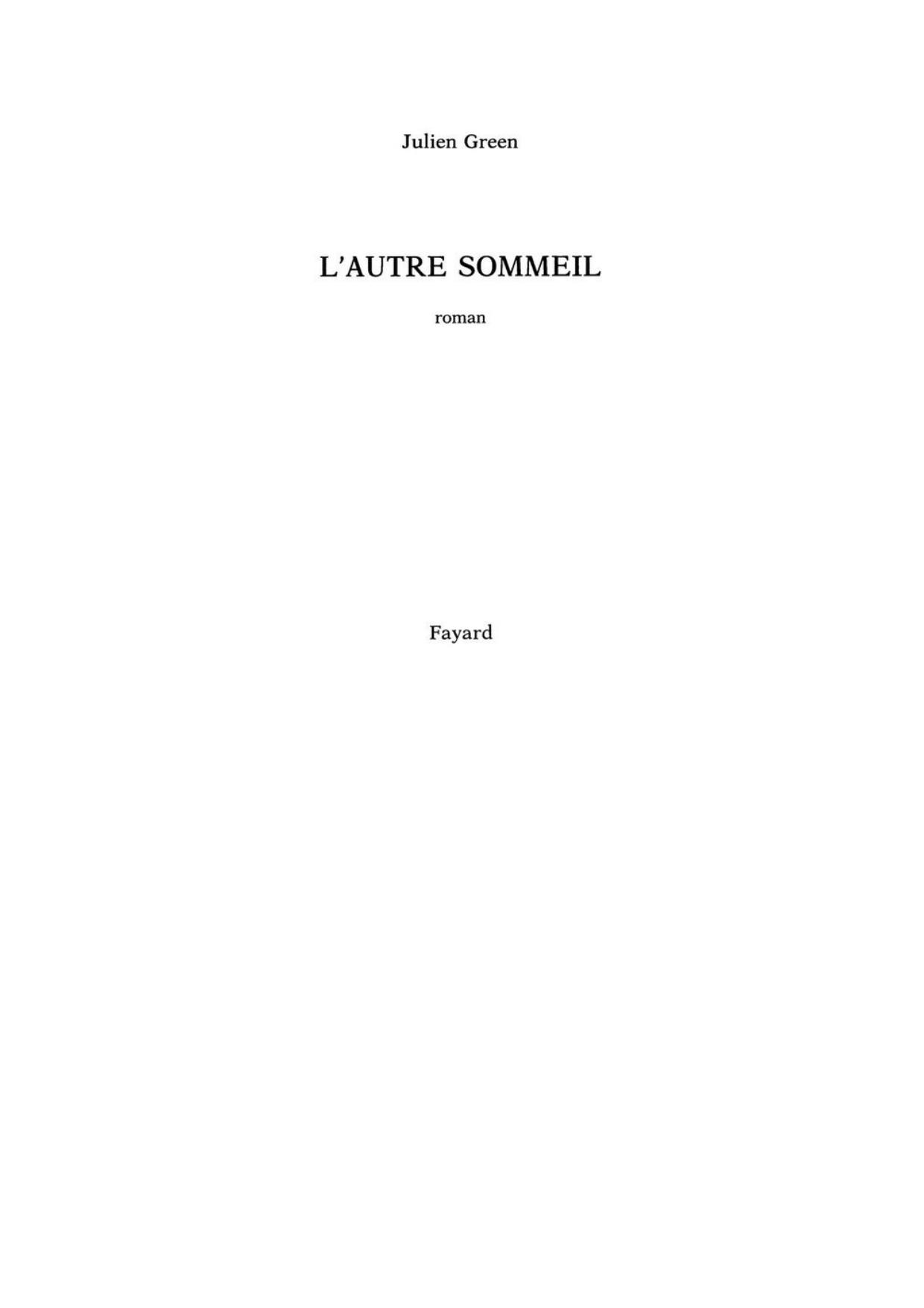 L'Autre Sommeil