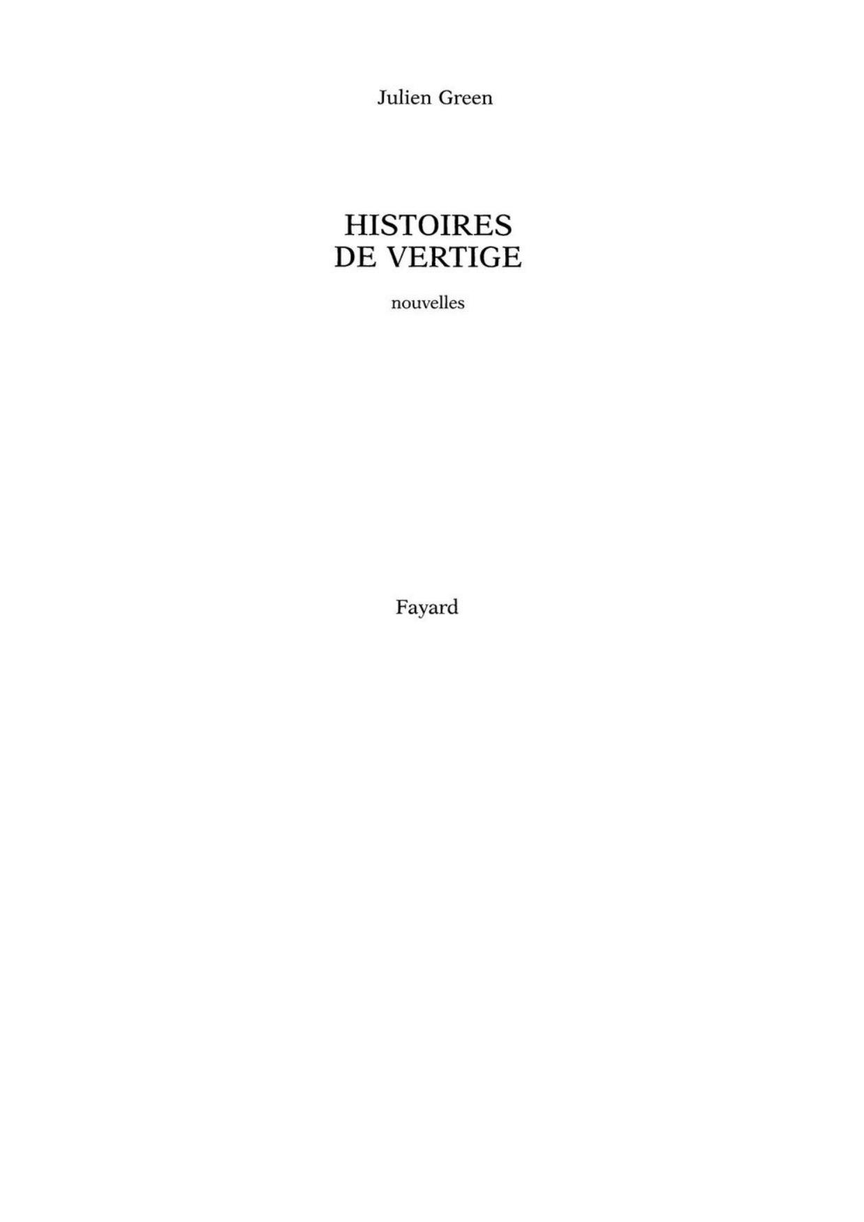 Histoires de vertige