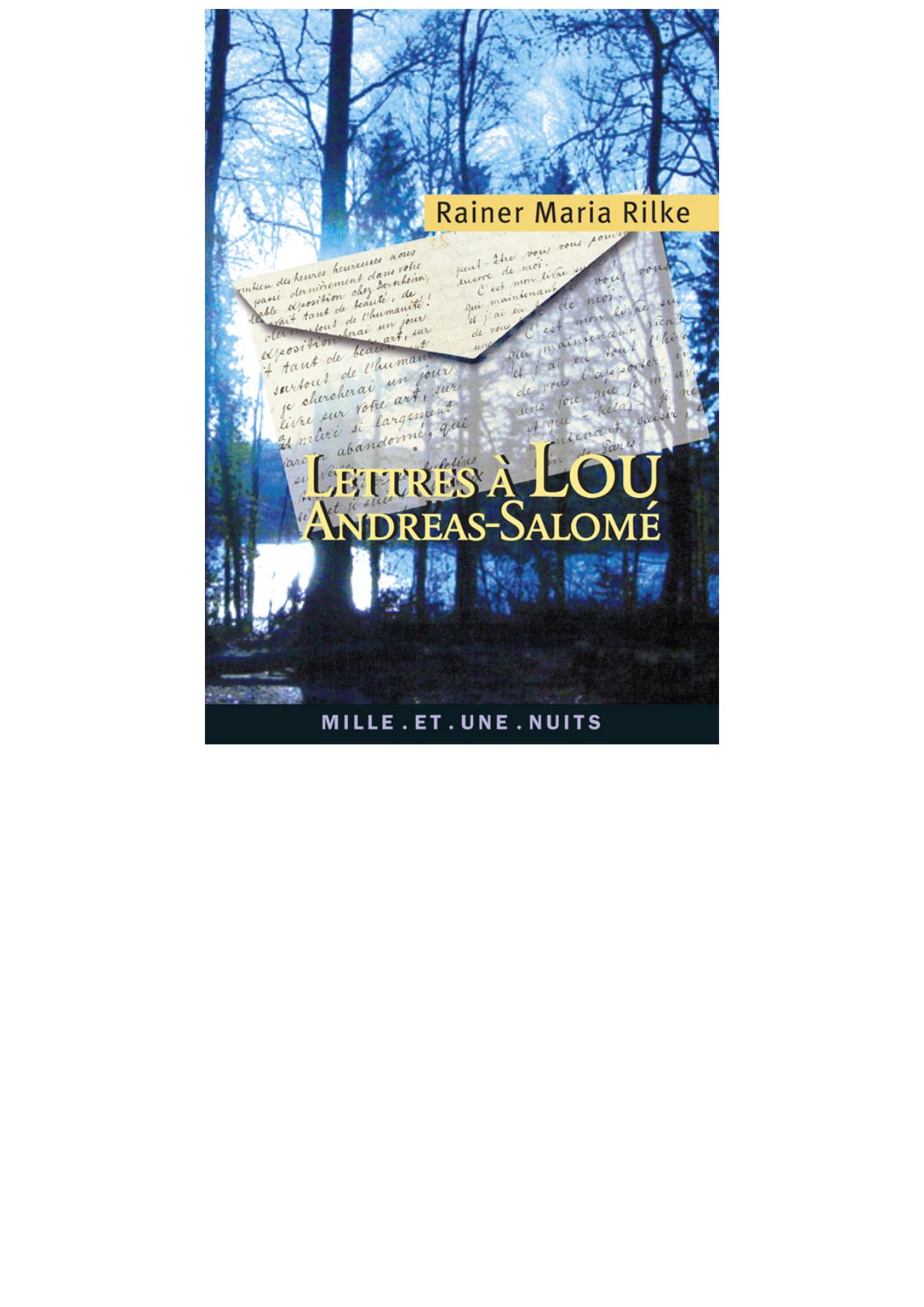 Lettres à Lou Andreas-Salomé