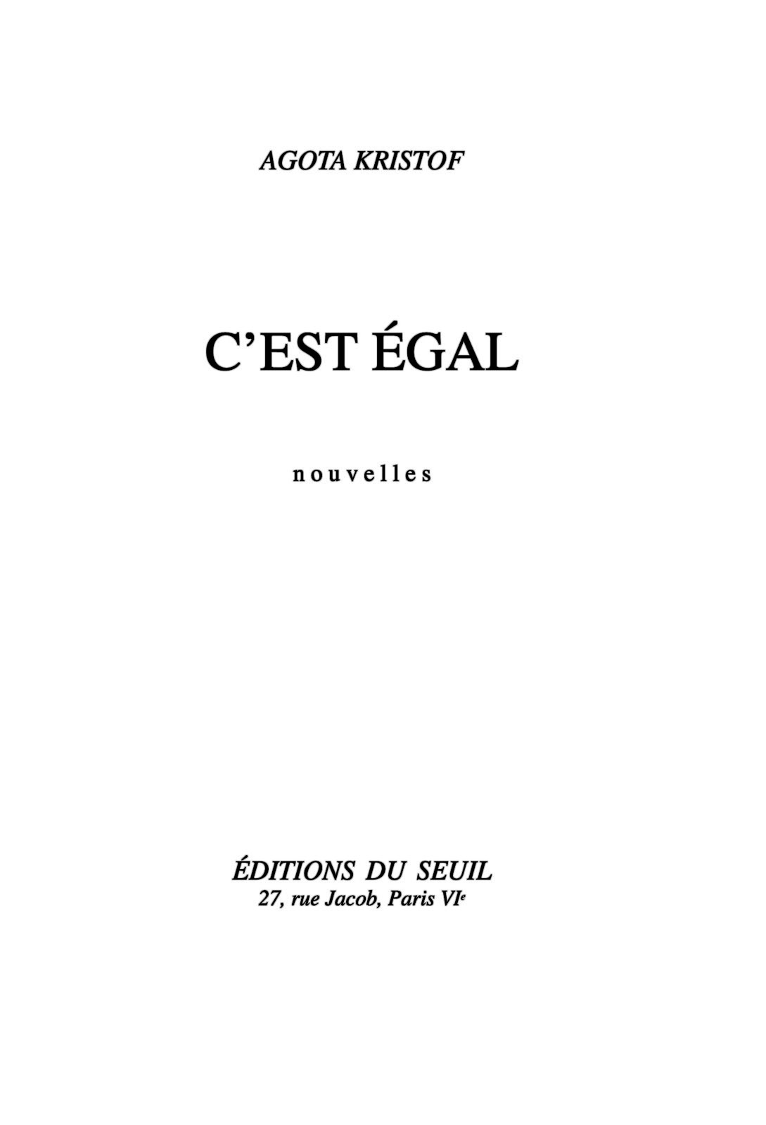 C'est egal