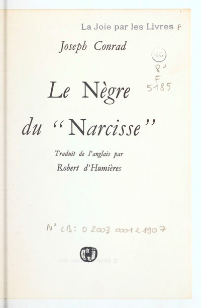Le Nègre du « Narcisse »