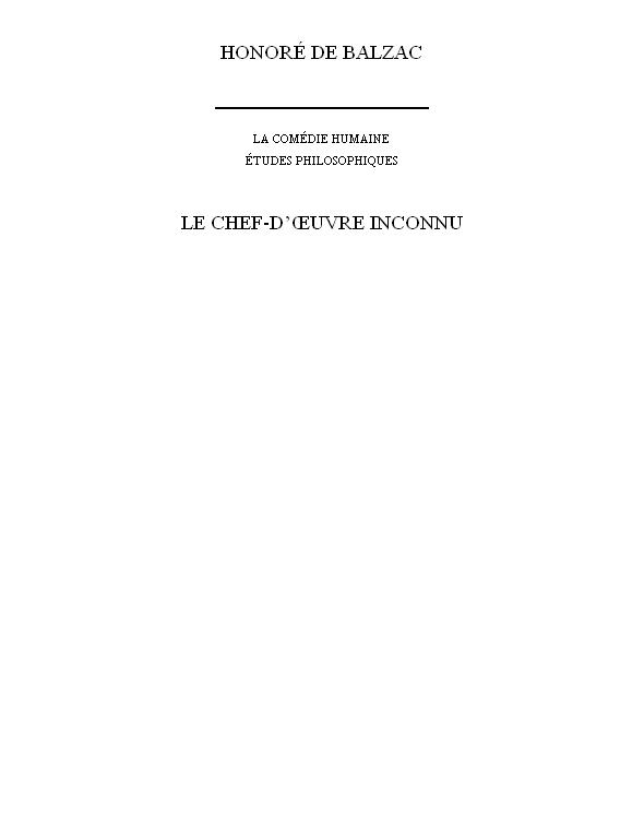 Le Chef-D’œuvre Inconnu