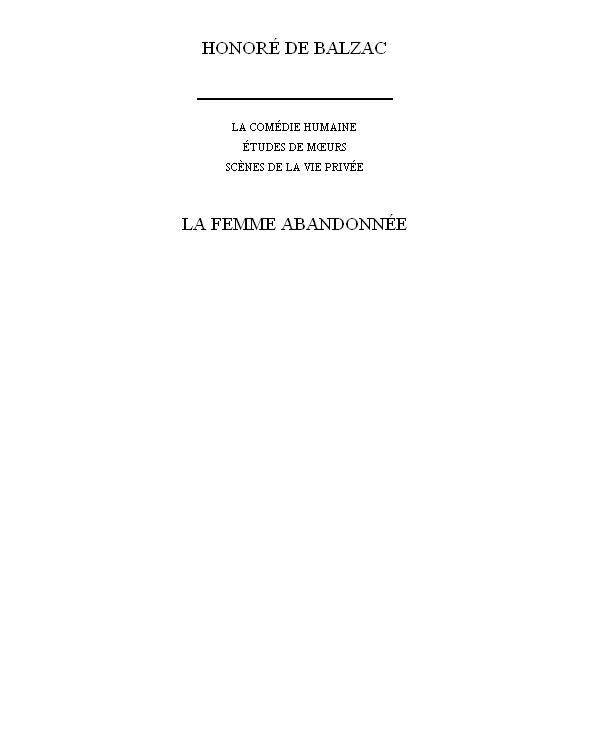 La Femme Abandonnée
