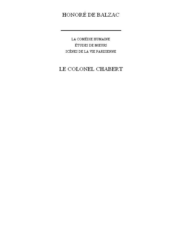 Le Colonel Chabert