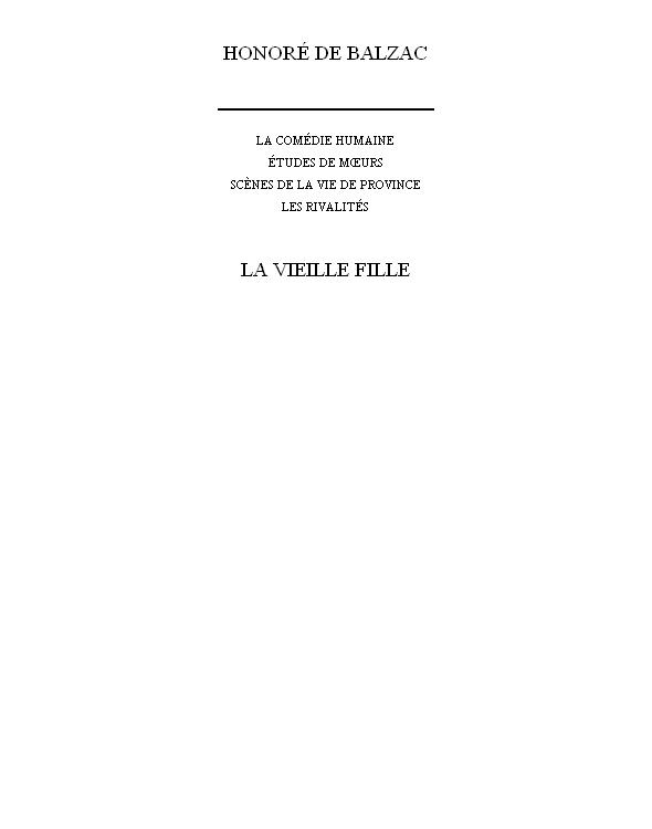 La Vieille Fille