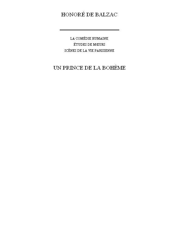 Un Prince De La Bohème