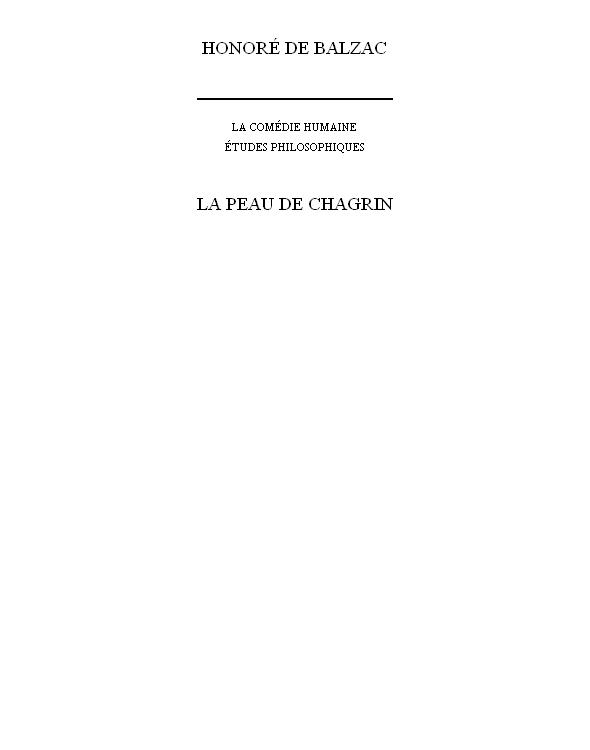 La Peau De Chagrin