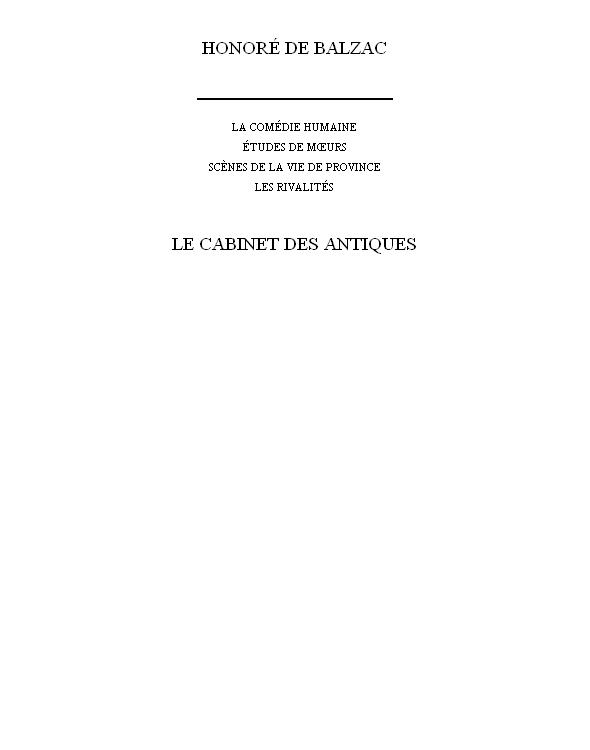 Le Cabinet Des Antiques