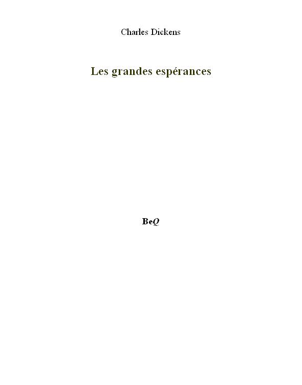 Les Grandes Espérances I