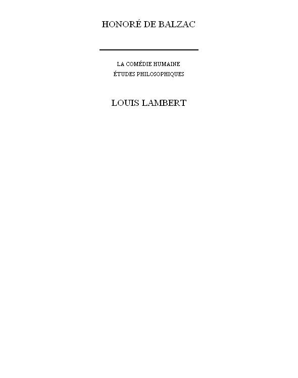Louis Lambert
