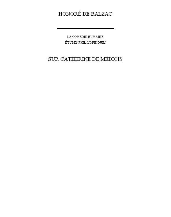 Sur Catherine De Médicis